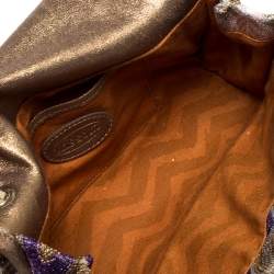 Pre Owned Missoni Multicolor Shimmering Weave Fabric Flap Shoulder Bag