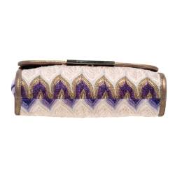 Pre Owned Missoni Multicolor Shimmering Weave Fabric Flap Shoulder Bag