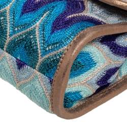 Missoni Multicolor Shimmer Weave Fabric Chain Link Shoulder Bag