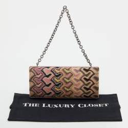 Pre Owned Missoni Multicolor Fabric and Satin Frame Chain Clutch