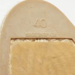 Pre Owned Missoni Multicolor Canvas and Knit Fabric Wedge Platform Espadrille Ankle Wrap Sandals Size 40