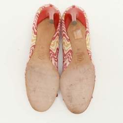 Pre Owned Missoni Multicolor Fabric and Patent Leather Bow Pumps Size 39