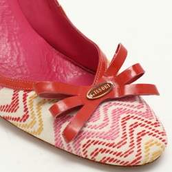 Pre Owned Missoni Multicolor Fabric and Patent Leather Bow Pumps Size 39