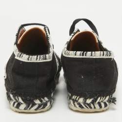 Missoni Black/White Canvas Espadrille Flats Size 36