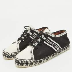 Missoni Black/White Canvas Espadrille Flats Size 36