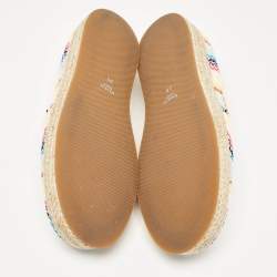Missoni Multicolor Knit Fabric Espadrilles Flat Size 38