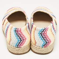 Missoni Multicolor Knit Fabric Espadrilles Flat Size 38