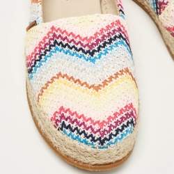 Missoni Multicolor Knit Fabric Espadrilles Flat Size 38