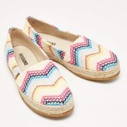 Missoni Multicolor Knit Fabric Espadrilles Flat Size 38