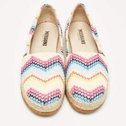 Missoni Multicolor Knit Fabric Espadrilles Flat Size 38