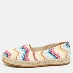 Missoni Multicolor Knit Fabric Espadrilles Flat Size 38