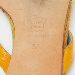 Missoni Multicolor Fabric and Leather Flat Slides Size 37