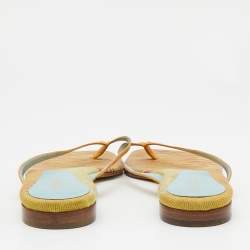 Missoni Multicolor Fabric and Leather Flat Slides Size 37