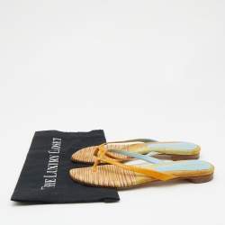 Missoni Multicolor Fabric and Leather Flat Slides Size 37