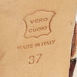 Pre Owned Missoni Multicolor Fabric Peep Toe Slingback Sandals Size 37