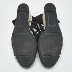 Pre Owned Missoni x Castaner Black/White Knit Fabric Carina Espadrille Sandals Size 41