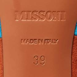 Pre Owned Missoni Multicolor Leather and Suede Colorblock Pointed Toe Pumps Size 39