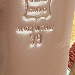 Pre Owned Missoni Multicolor Knit Fabric Platform Peep Toe Slingback Sandals Size 39