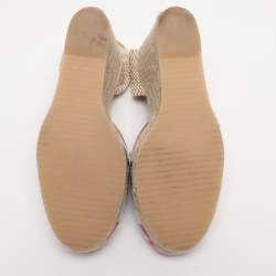 Pre Owned Missoni Multicolor Fabric Eva Wave Espadrilles Wedge Sandals Size 38
