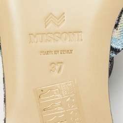 Pre Owned خُفَاف مسطحة من قماش معدني متموجة متعددة الألوان ميسوني مقاس 37