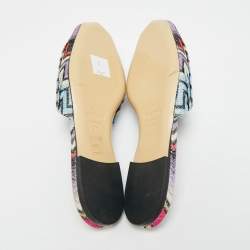 Pre Owned خُفَاف مسطحة من قماش معدني متموجة متعددة الألوان ميسوني مقاس 37