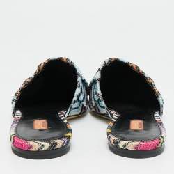 Pre Owned خُفَاف مسطحة من قماش معدني متموجة متعددة الألوان ميسوني مقاس 37