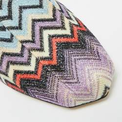 Pre Owned خُفَاف مسطحة من قماش معدني متموجة متعددة الألوان ميسوني مقاس 37