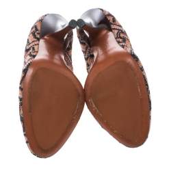 Pre Owned Missoni Multicolor Patterned Knit Fabric Pumps Size 36.5