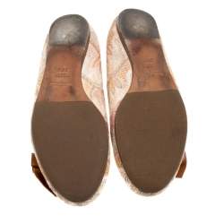 Missoni Multicolor Woven Fabric Bow Detail Ballet Flats Size 38.5