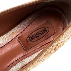 Missoni Multicolor Woven Fabric Bow Detail Ballet Flats Size 38.5