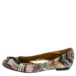 Pre Owned Missoni Multicolor Knit Ballet Flats Size 37 