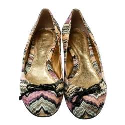 Pre Owned Missoni Multicolor Knit Ballet Flats Size 37 