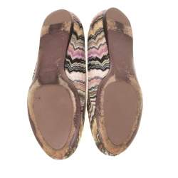 Pre Owned Missoni Multicolor Knit Ballet Flats Size 37 