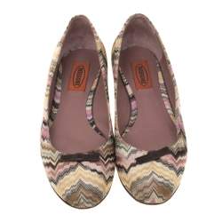 Pre Owned Missoni Multicolor Knit Ballet Flats Size 37 