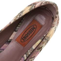 Pre Owned Missoni Multicolor Knit Ballet Flats Size 37 
