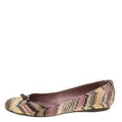 Pre Owned Missoni Multicolor Knit Ballet Flats Size 37 