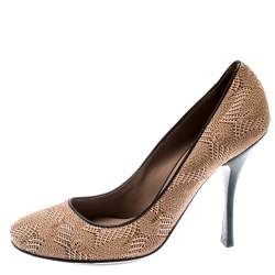 Missoni Beige Patterned Knit Fabric Pumps Size 38