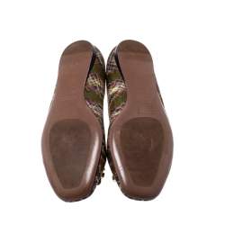 Missoni Multicolor Knit Fabric Embellished Ballet Flats Size 37