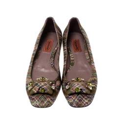 Missoni Multicolor Knit Fabric Embellished Ballet Flats Size 37