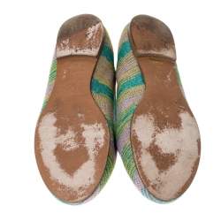 Pre Owned Missoni Multicolor Knit Fabric Ballet Flats Size 37