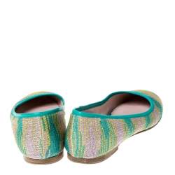 Pre Owned Missoni Multicolor Knit Fabric Ballet Flats Size 37