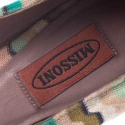 Missoni Multicolor Knitted Fabric Bow Ballet Flats Size 37