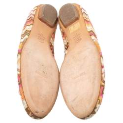 Pre Owned حذاء فلات باليه ميزونى فيونكة كانفاس متعدد الألوان مقاس 41