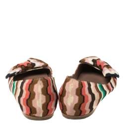 Pre Owned Missoni Multicolor Nylon Bow Ballet Flats Size 38.5