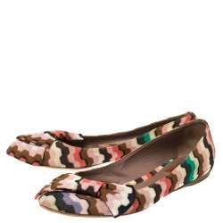 Pre Owned Missoni Multicolor Nylon Bow Ballet Flats Size 38.5