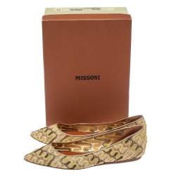 مملوكة مسبقًا حذاء فلات باليه ميزونى قماش متعدد الألوان ميتالك مقاس 39