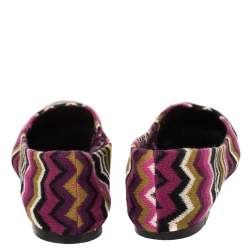 Pre Owned Missoni For Target Multicolor Chevron Knit Fabric Ballet Flats Size 40