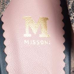 Pre Owned Missoni Multicolor Stretch Knit Fabric Open Toe Pumps Size 39