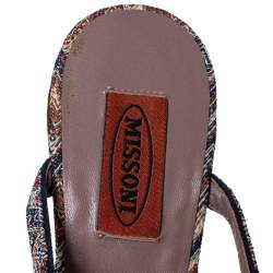 Pre Owned Missoni Multicolor Fabric and Leather Wedge Platform Sandals Size 38
