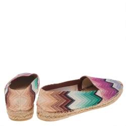 Pre Owned Missoni Multicolor Patterned Knit Flat Espadrille Size 38